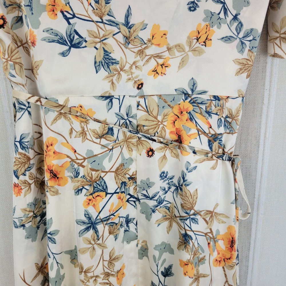 NEW Baltic Born Amara Wrap Dress Maxi Length Ivory Multi Floral Size Medium - Picture 10 of 11